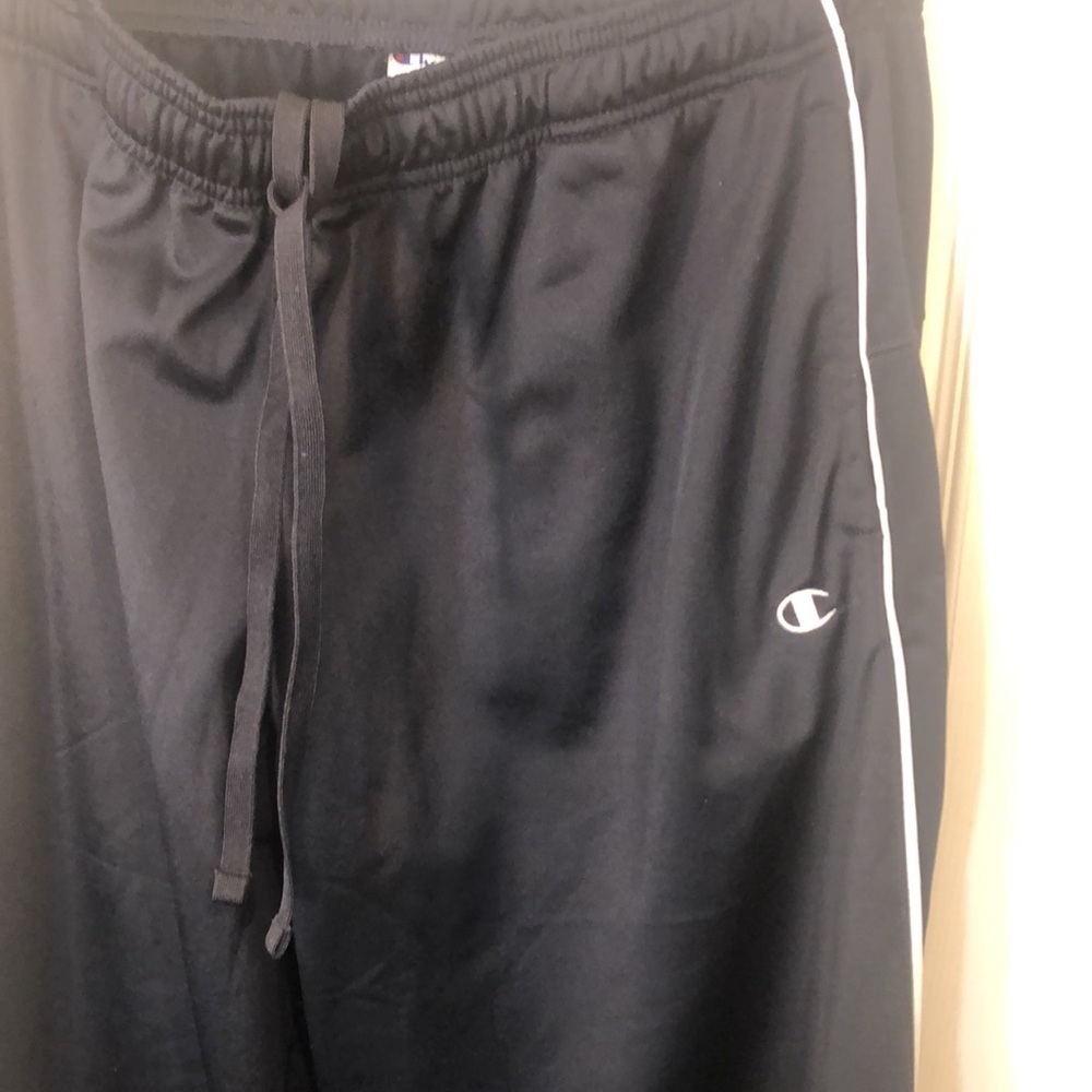 CHAMPION Track Pants Large Black White Stipes,  Inseam 31" Waist 15 3/4"  USED - Picture 4 of 11